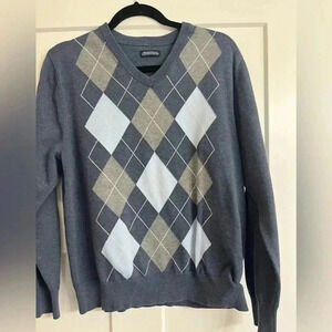CONSENSUS argyle sweater sz m